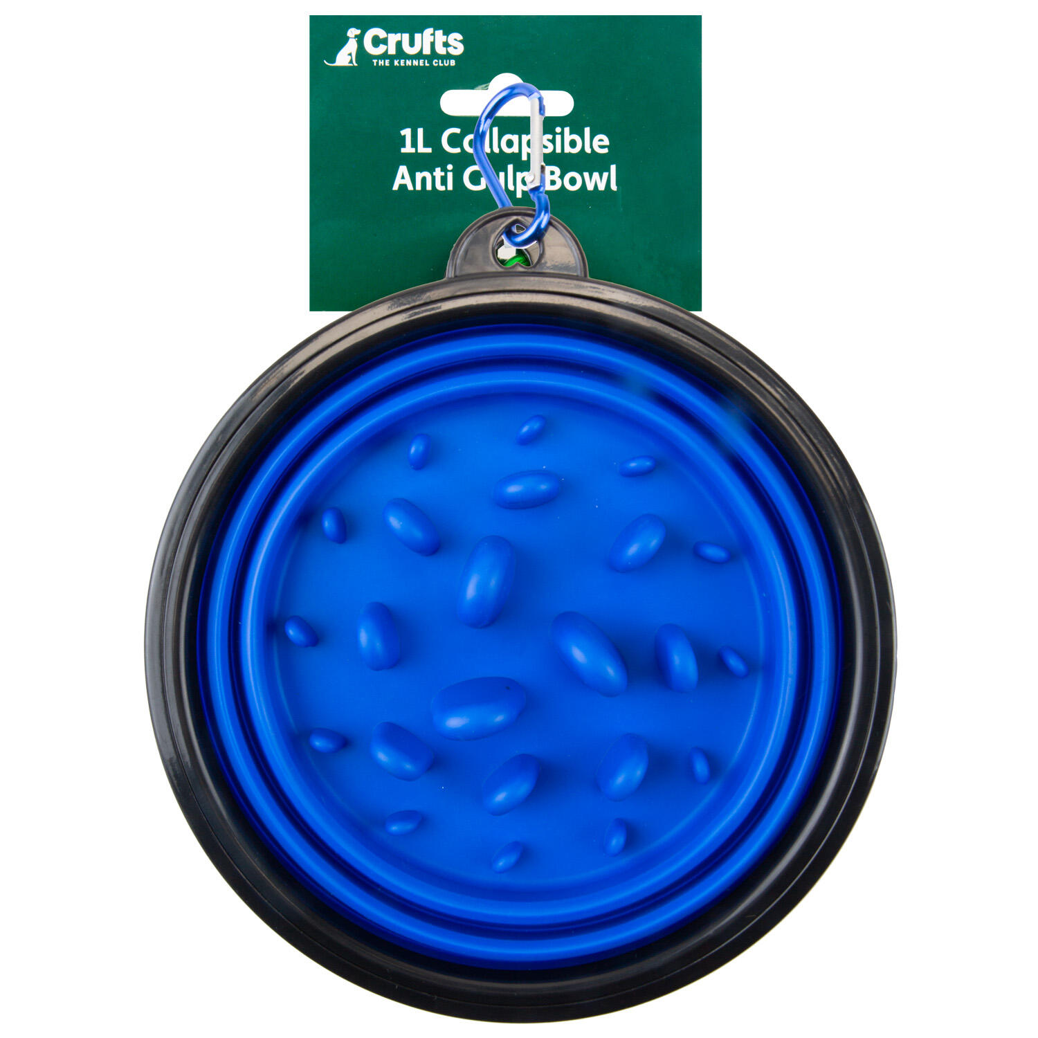 Crufts Collapsible Anti Gulp Travel Pet Food Bowl, 1 Litre 1/7