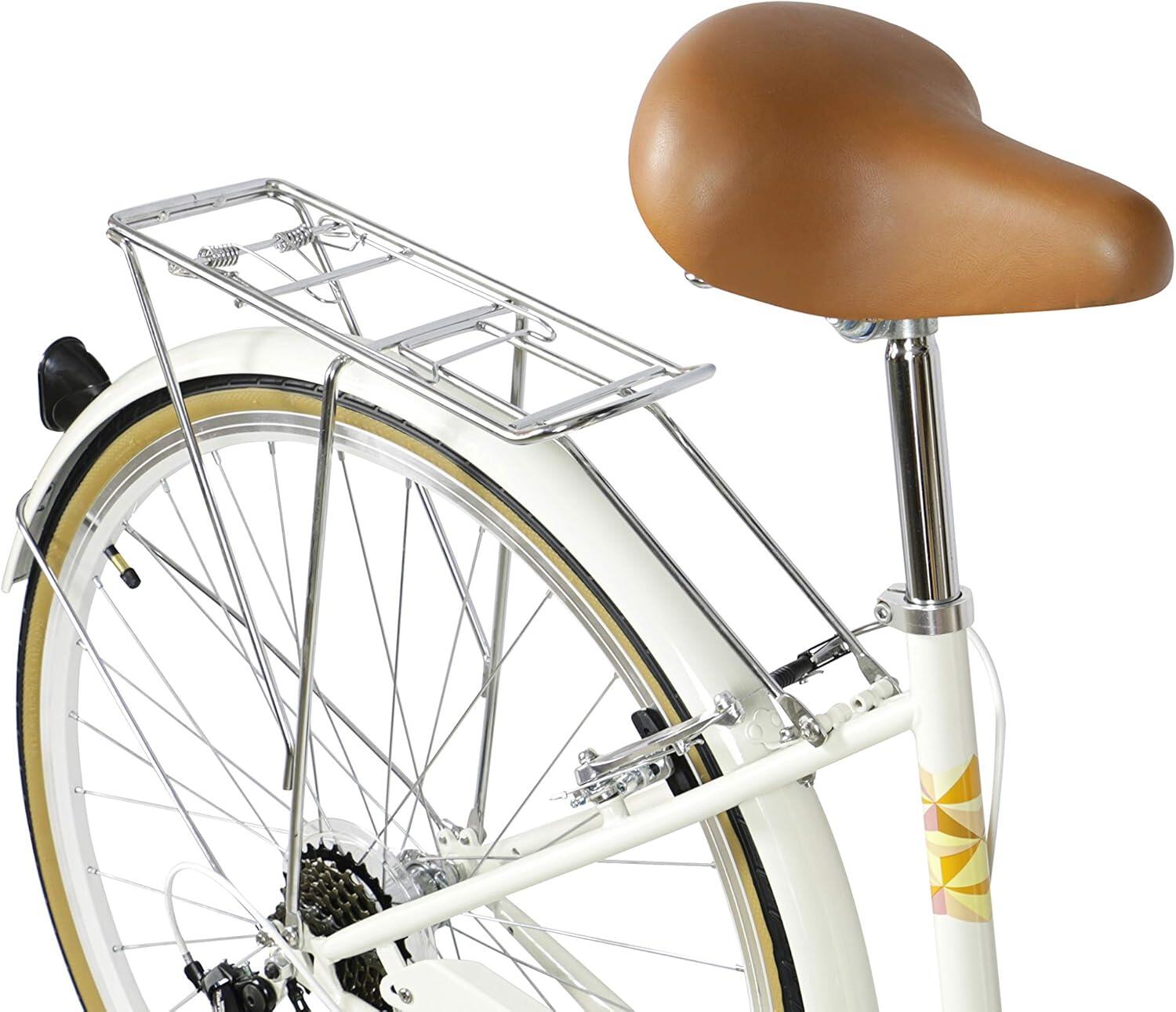 FabricBike Step City - Bicicleta de paseo mujer, 7V Shimano. Beige 5/6