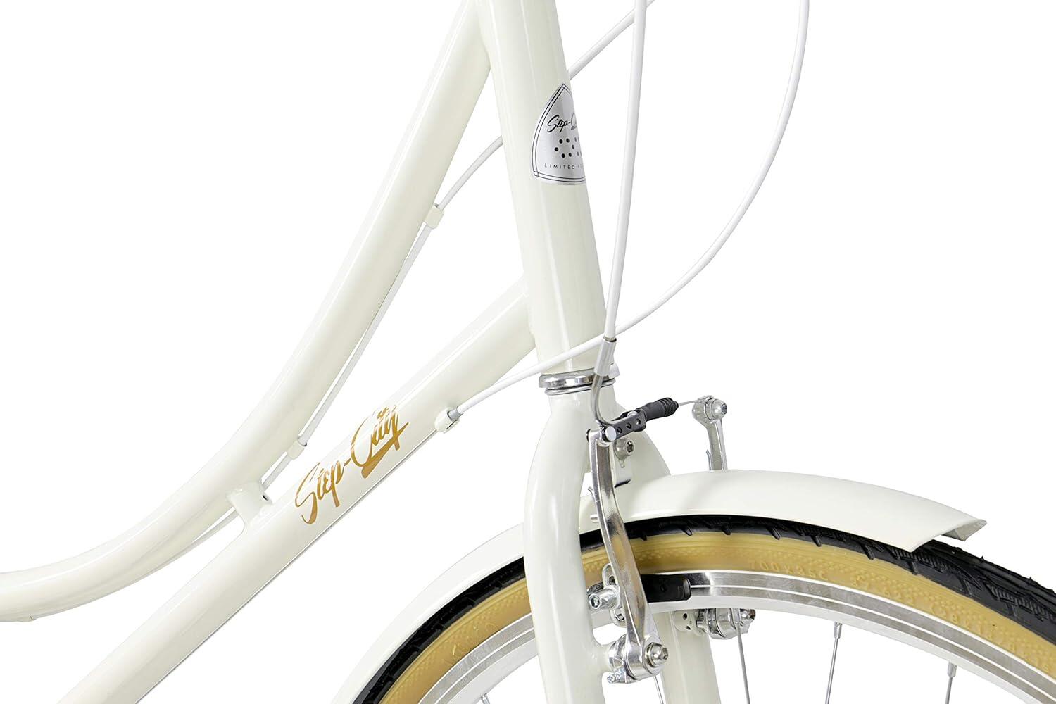 FabricBike Step City - Bicicleta de paseo mujer, 7V Shimano. Beige 3/6