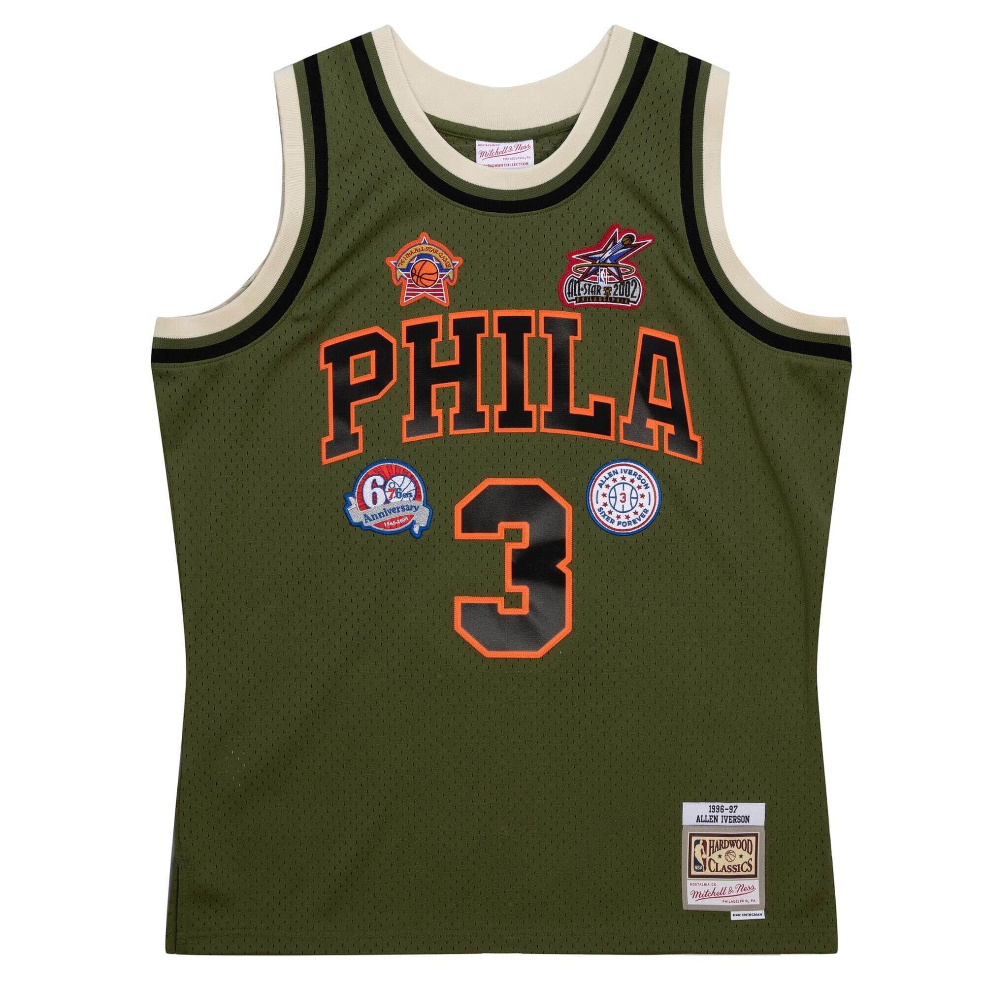 MITCHELL & NESS NBA Philadelphia 76ers Jersey Allen Iverson Flight Swingman 1996