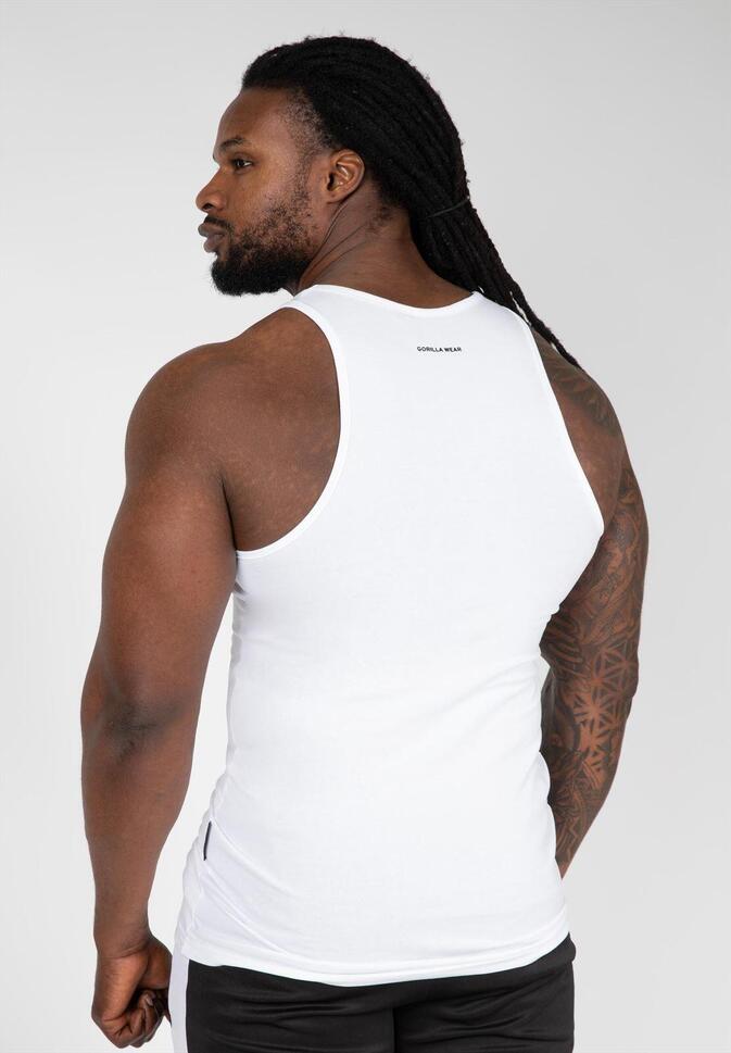 Tank top fitness męski Gorilla Wear Adams Stretch biały