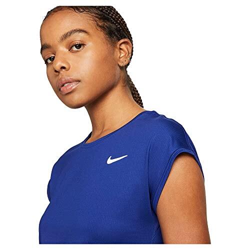 T-shirt Nike Dri-FIT Victory pour Femmes, Bleu Royal Foncé/Blanc, Taille S 2/4