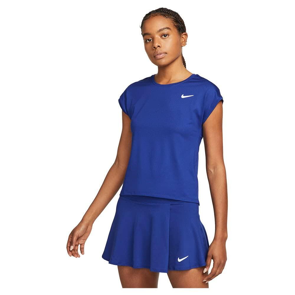 Nike - T-shirt Femme Nike W Nkct Df Victry Top Ss, Bleu Royal Foncé/blanc, Taille M - T-shirt Manches Courtes - Blanc|bleu|multicolore - Decathlon