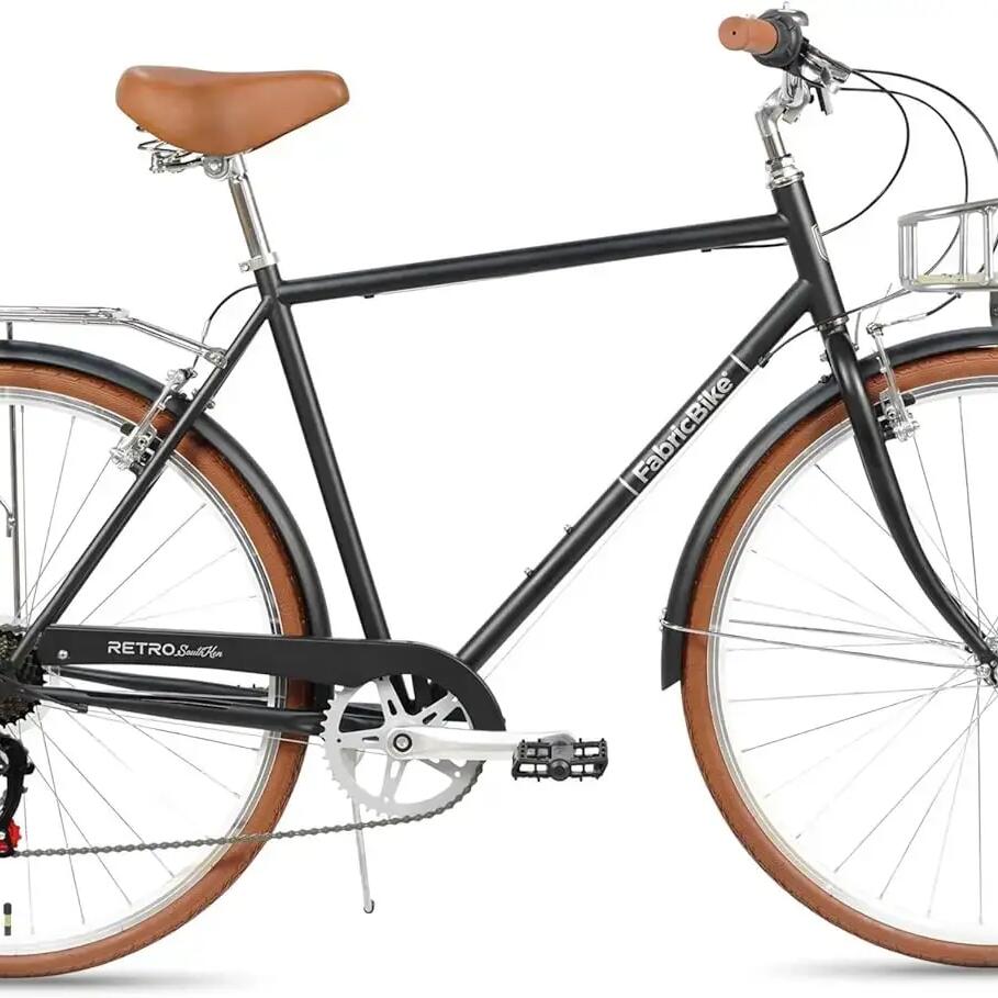 FabricBike Southken 28” Classique, 7 vitesses, panier, Black Deluxe