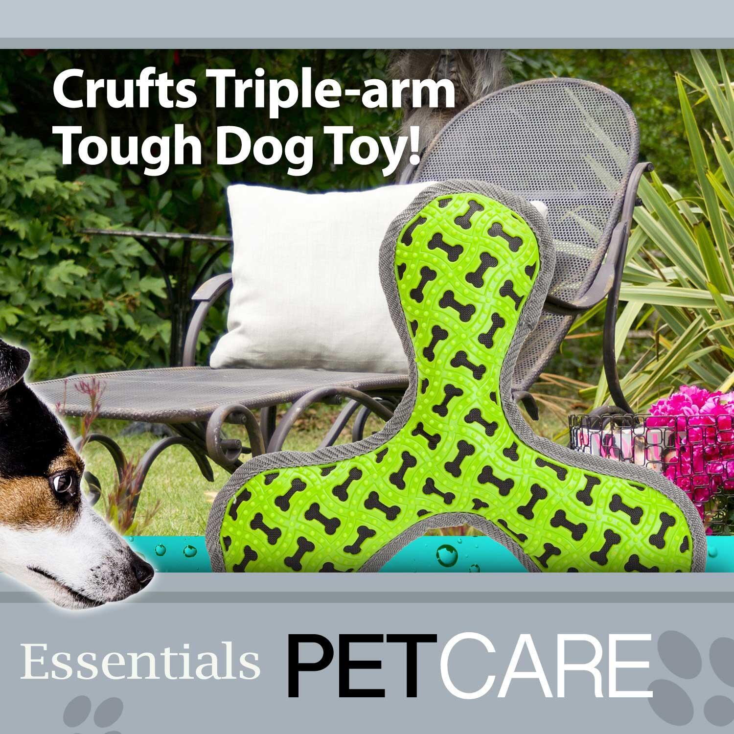Crufts Tough Toy Triple Arm with Squeaker, Dog Toy, Pet Toy 2/7
