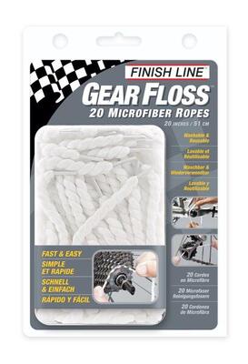 Finish Line Gear Floss — Kit 20 cordini in microfibra per pulizia bici