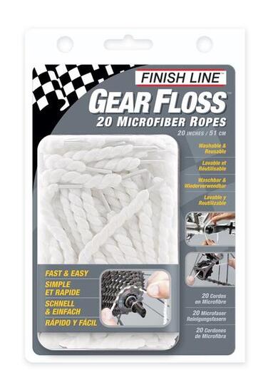 Finish Line Gear Floss — Kit 20 cordini in microfibra per pulizia bici