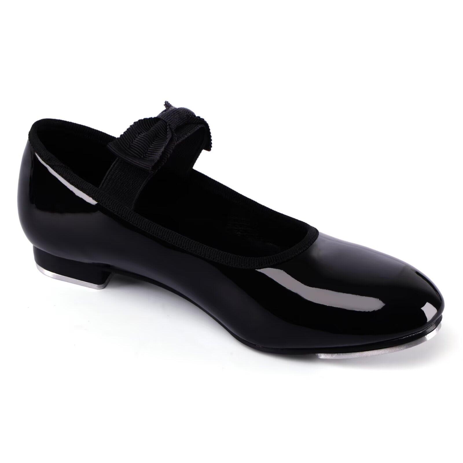 Girls' Slip-On Tap Shoes with Elastic Bow