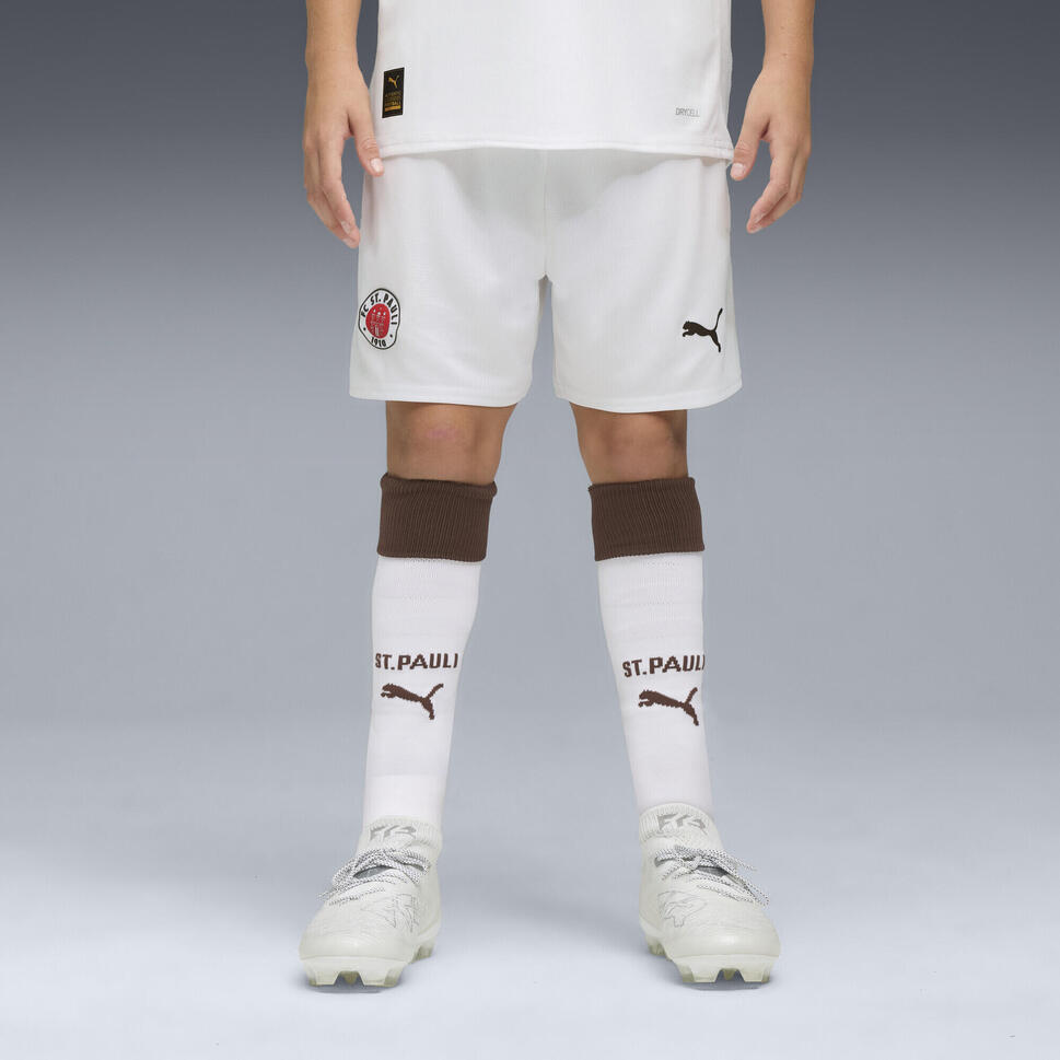 Młodzieżowe szorty FC St. Pauli 25/26 PUMA White Espresso Brown