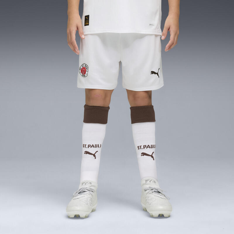 Młodzieżowe szorty FC St. Pauli 25/26 PUMA White Espresso Brown