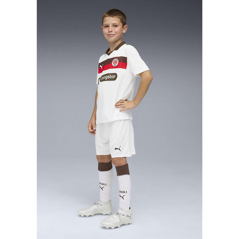 Młodzieżowe szorty FC St. Pauli 25/26 PUMA White Espresso Brown