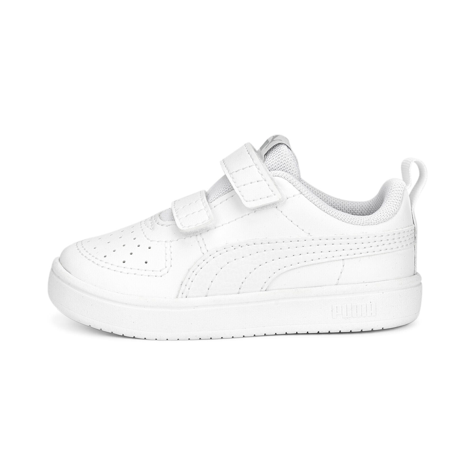 Încălțăminte bebe talpă cauciuc, închidere elastică Rickie V alb PUMA 3/7