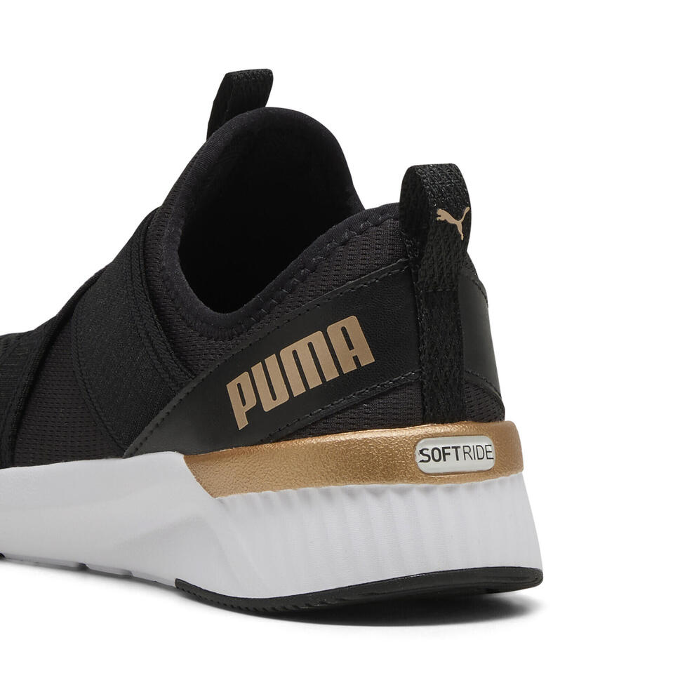 Damskie wsuwane buty do biegania SOFTRIDE Harli PUMA Black White Gold
