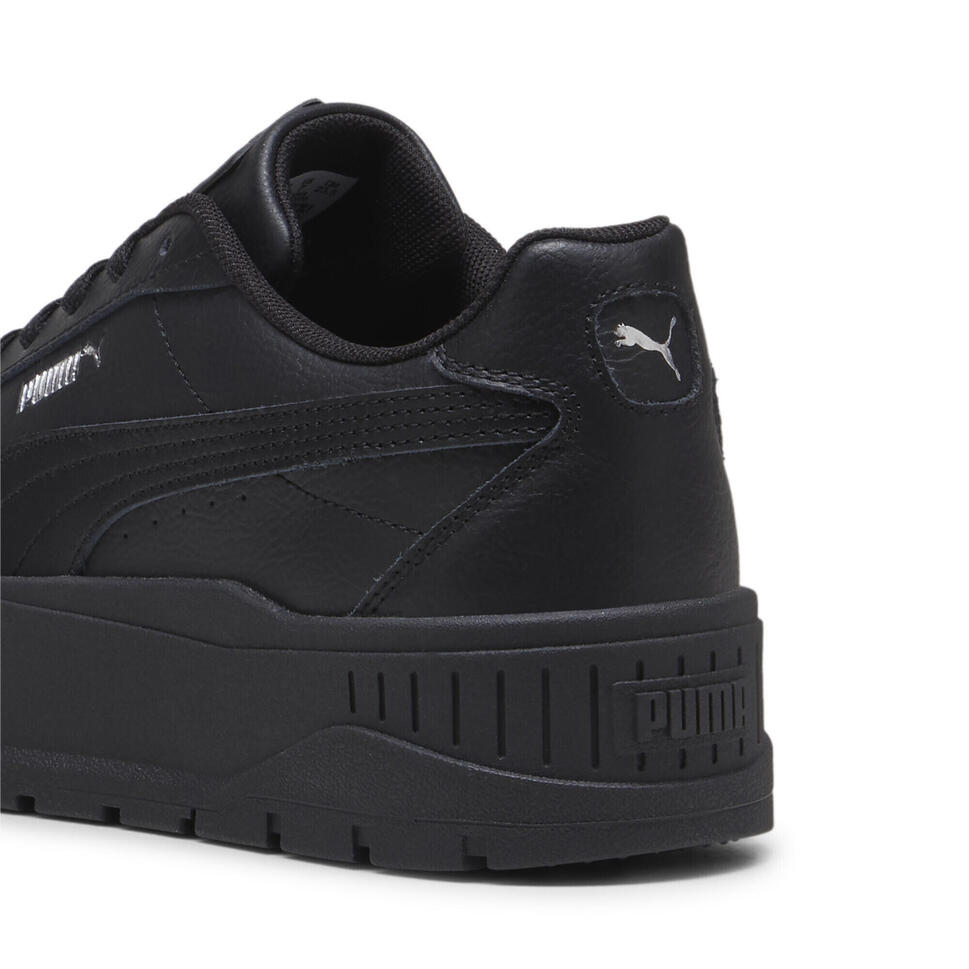 Damskie skórzane sneakersy Karmen II PUMA Black Silver Metallic