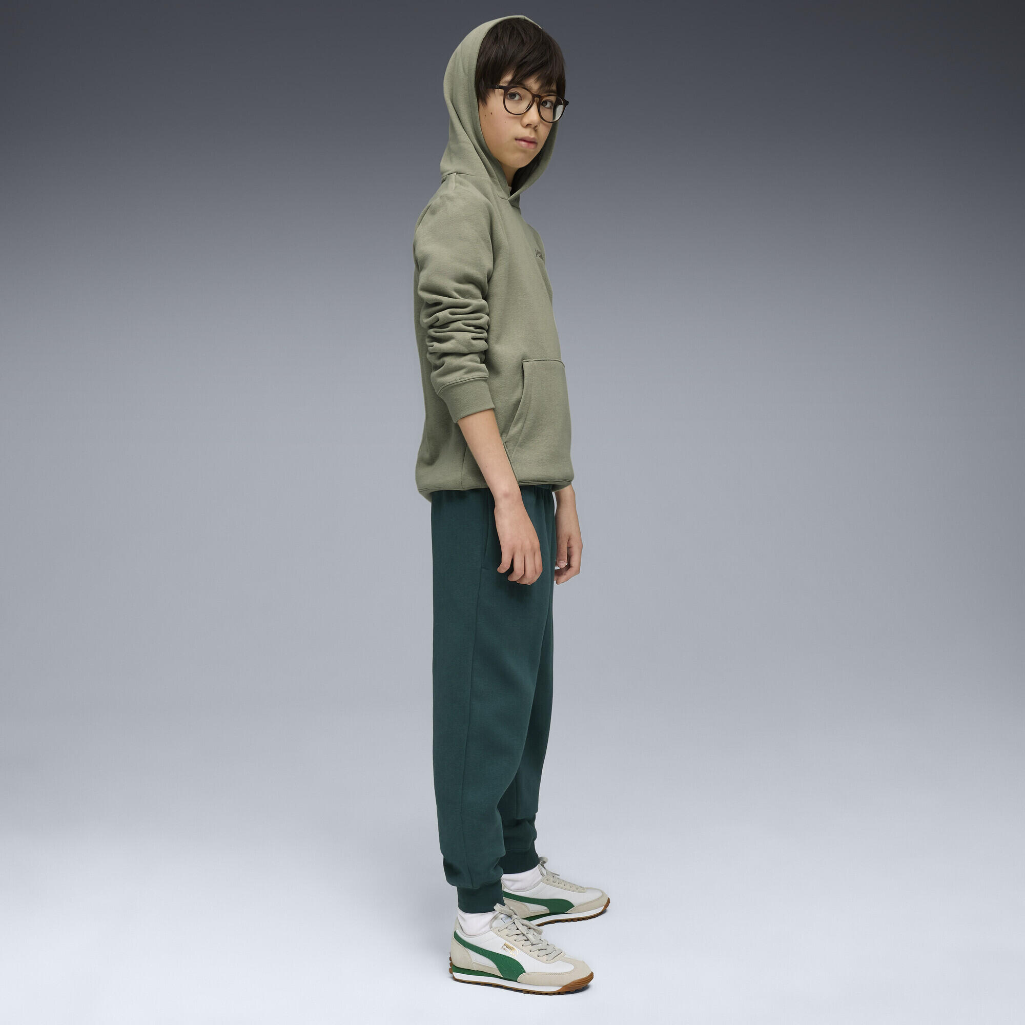 ESS No. 1 Logo Fleece-Jogginghose Jungen PUMA Green Terrain 4/7