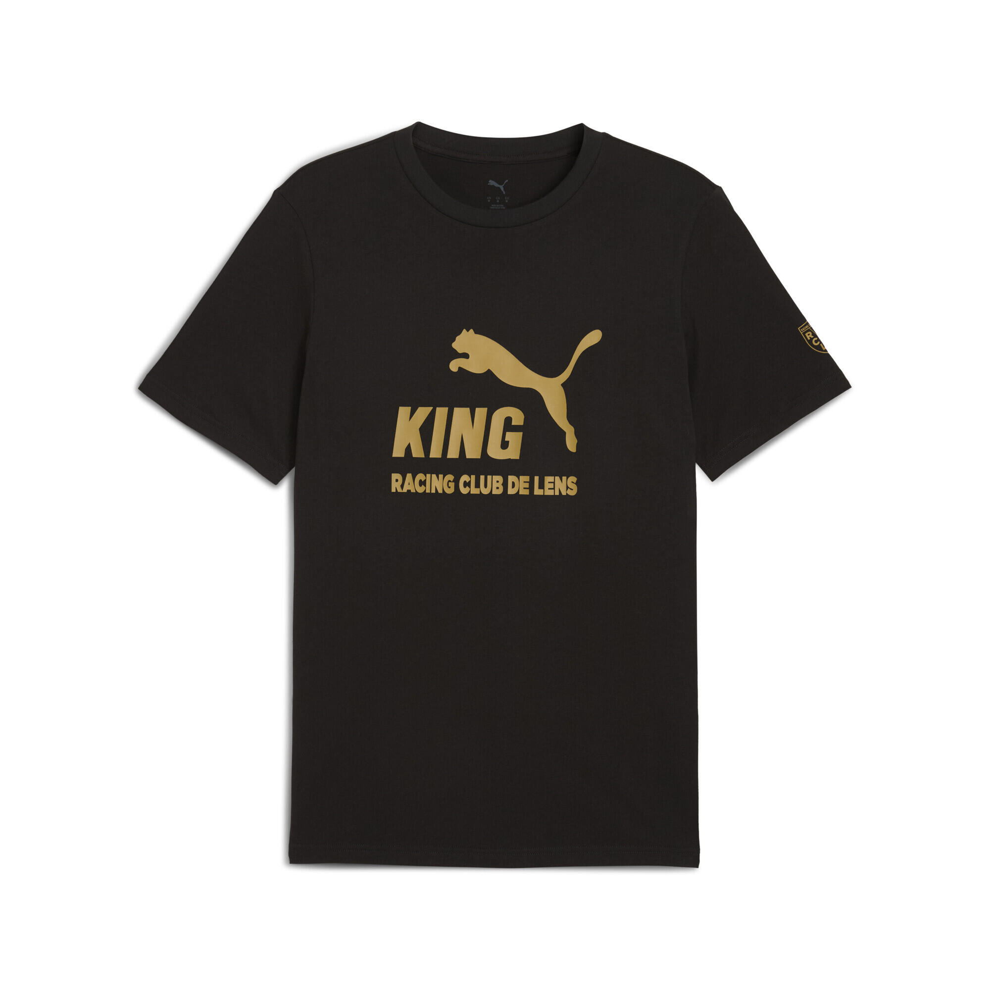 Męska koszulka z logo RC Lens KING PUMA Black Matte Gold Beige