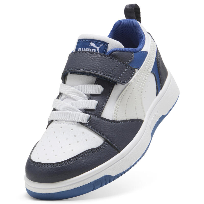 Dziecięce sneakersy PUMA Rebound V6 Lo PUMA White Feather Gray Black