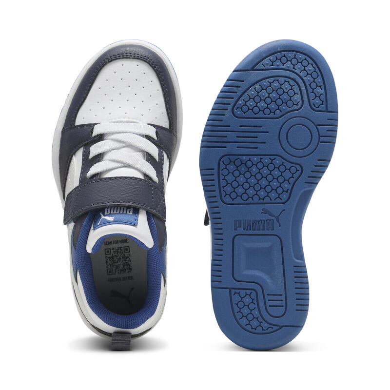 Dziecięce sneakersy PUMA Rebound V6 Lo PUMA White Feather Gray Black