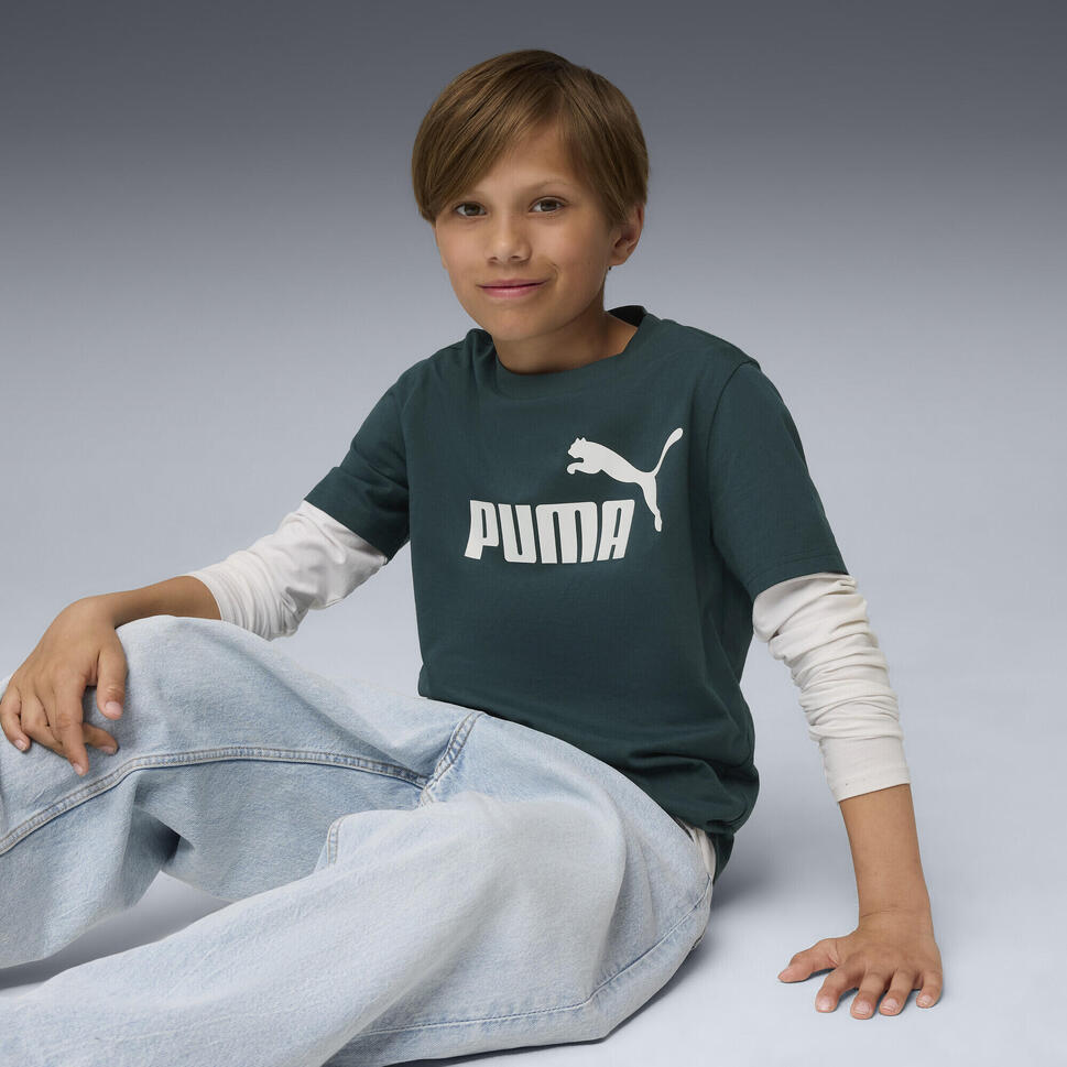 Młodzieżowa koszulka ESS z logo No. 1 PUMA Green Terrain