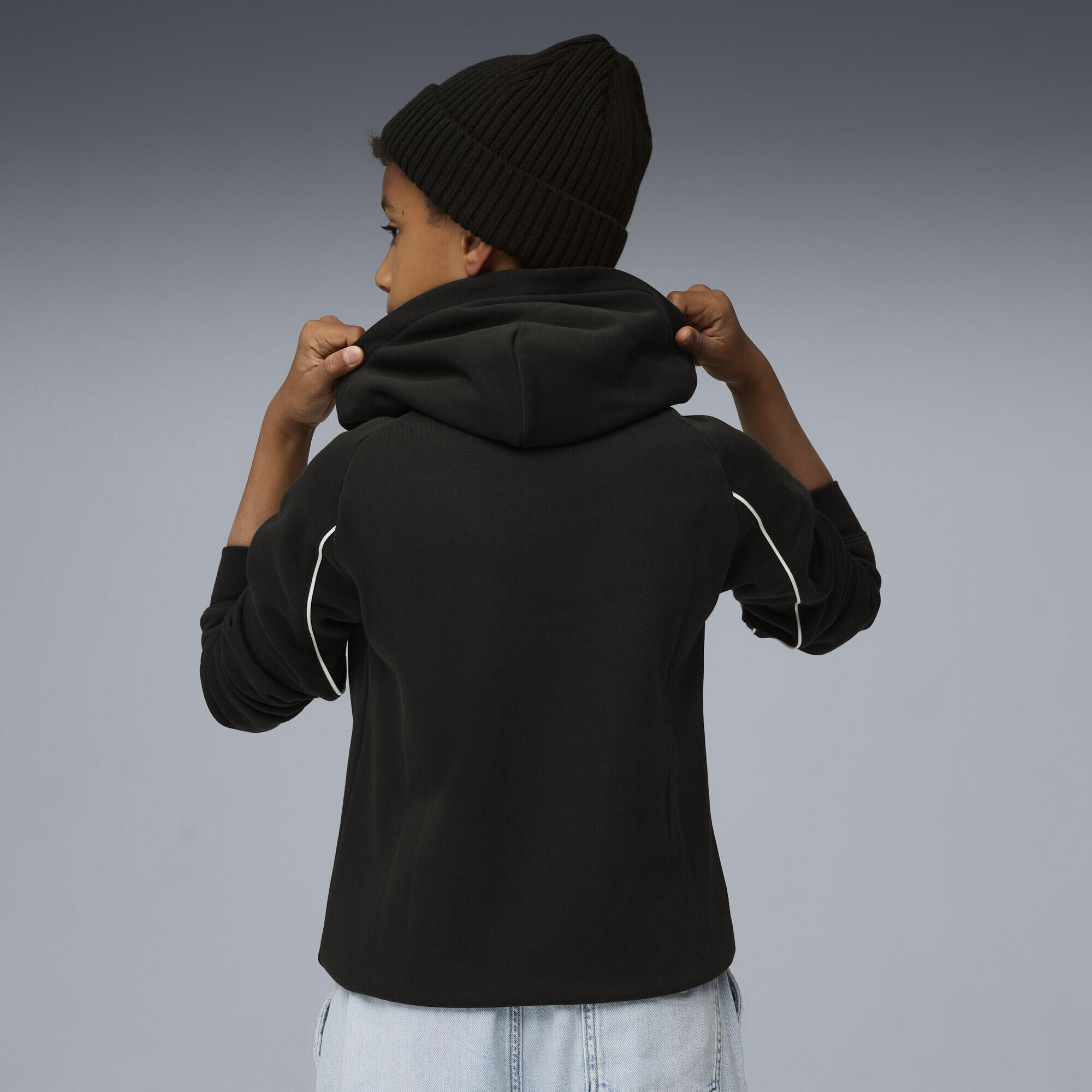 Felpa con cappuccio PUMA Sport per ragazzi PUMA Black 3/7