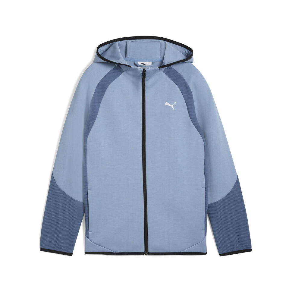 Młodzieżowa bluza Evostripe z kapturem zapinana na suwak PUMA Cool Blue