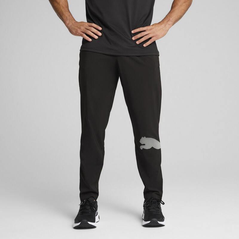 Męskie spodnie Train All Day z dużym logo PUMA Black