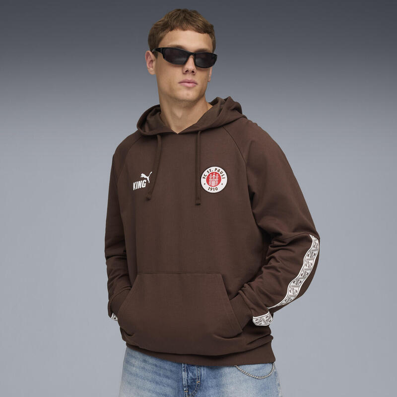 Męska bluza z kapturem FC St. Pauli KING PUMA Espresso Brown White