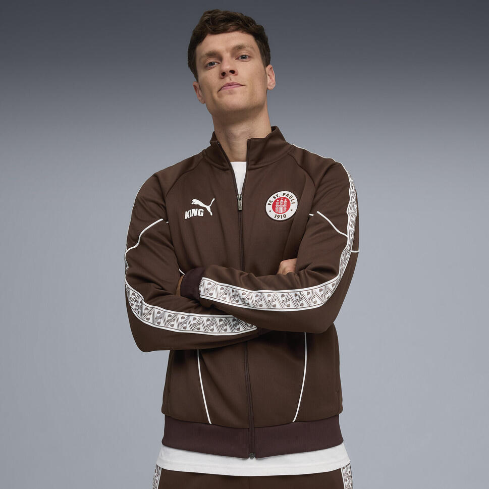 Męska kurtka FC St. Pauli KING Anthem PUMA Espresso Brown White