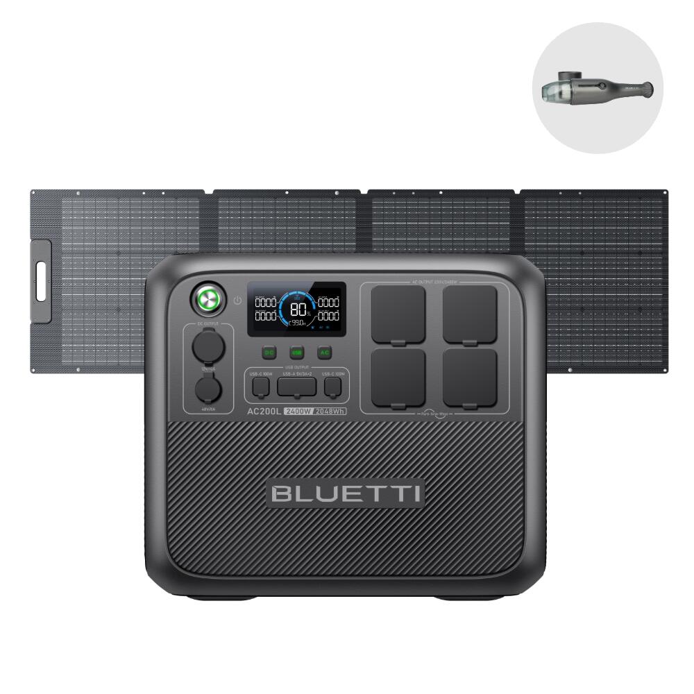 BLUETTI BLUETTI AC200L+PV200 2048Wh Generatore solare 2400W AC Uscite per il campeggio