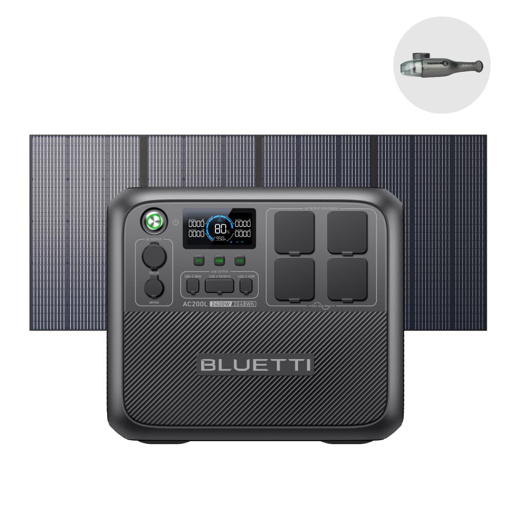 BLUETTI BLUETTI AC200L+PV350 Generador solar de 2048Wh y 2400W CA para camping
