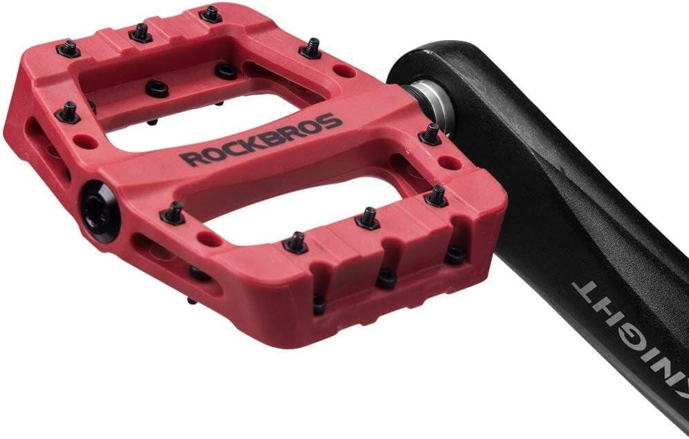 ROCKBROS Pédales Vélo VTT BMX Large, Paires de Pédales Plates 6/8