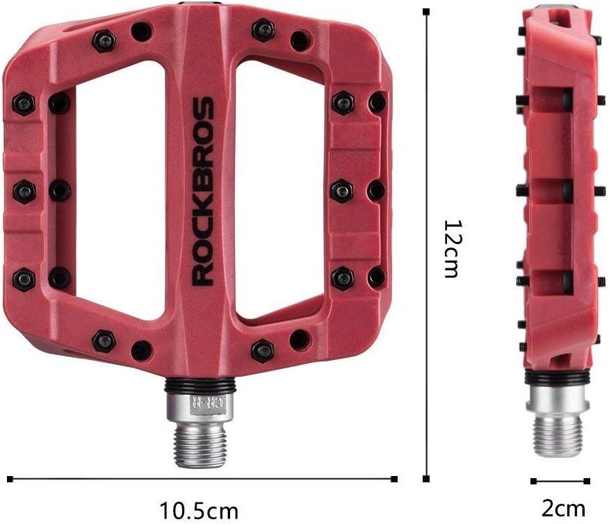 ROCKBROS Pédales Vélo VTT BMX Large, Paires de Pédales Plates 2/8