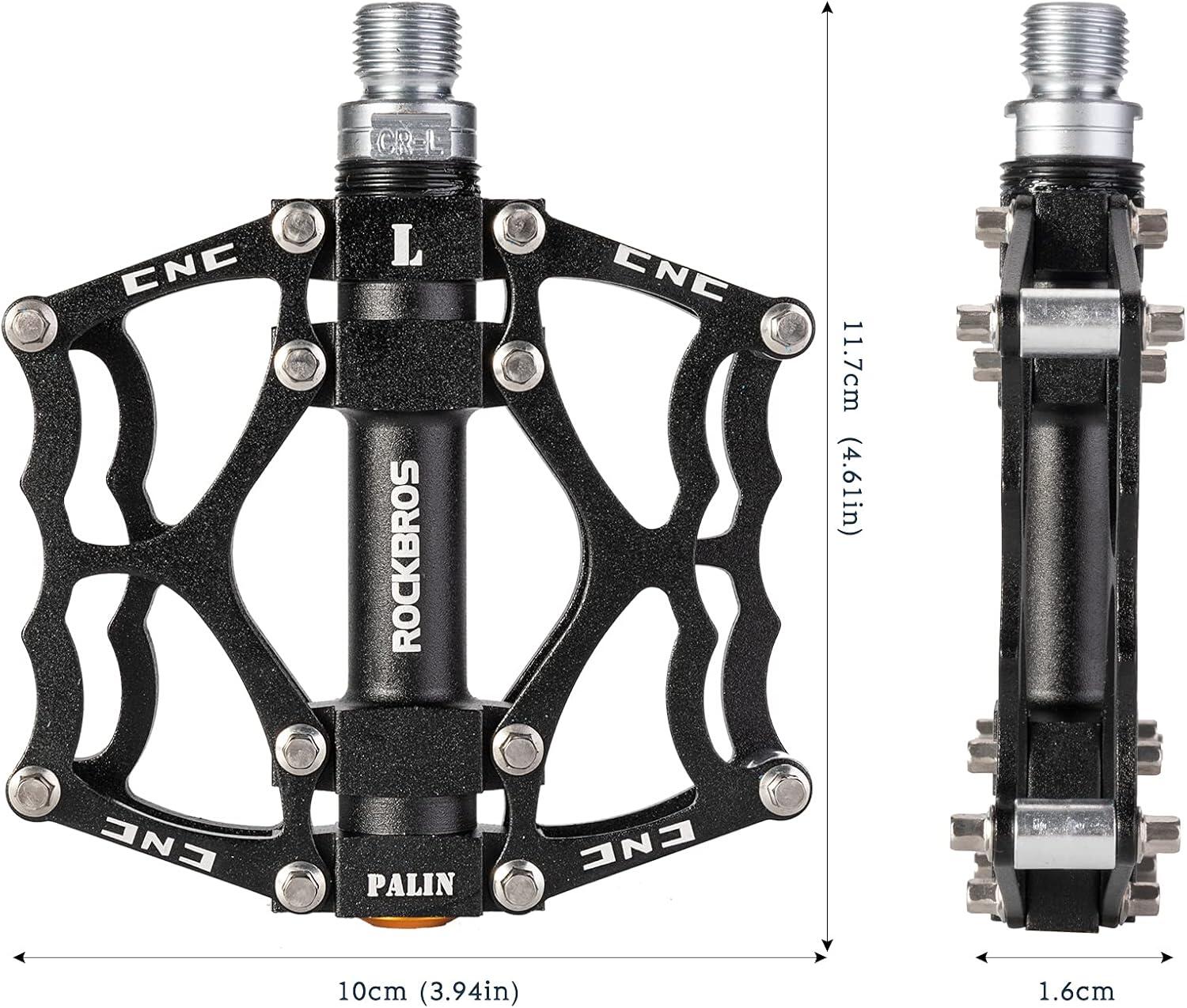 ROCKBROS Pédales Vélo Route 9/16 pour VTT BMX, Bleu Noir 2/7