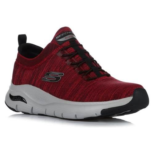 Schuhe Skechers Arch Fit - Waveport - 232301-RDBK Rot