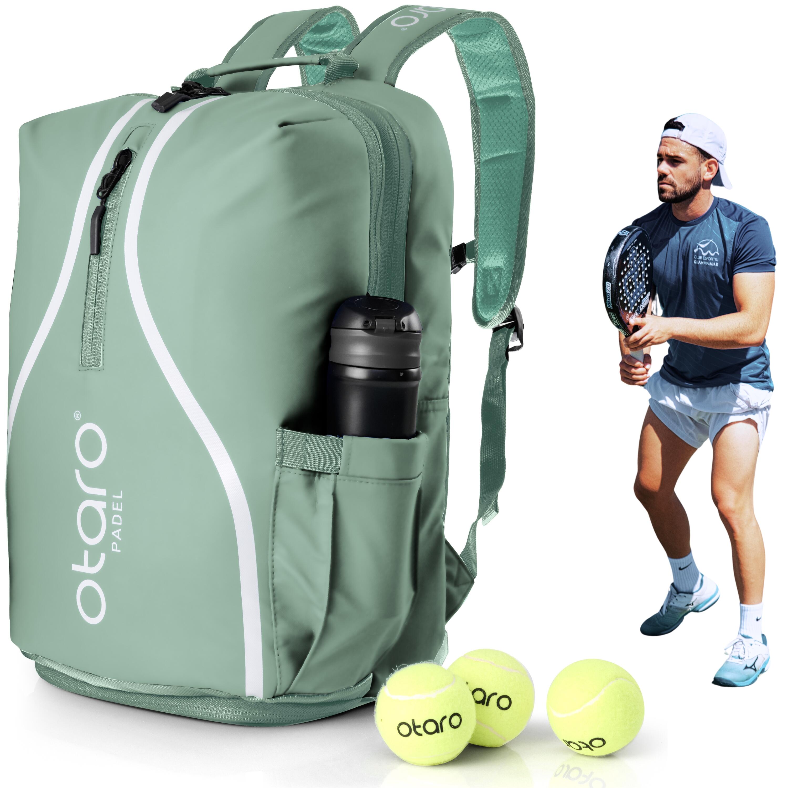 OTARO Padeltas met schoenenvak als padelrugzak 35L - Lichtgroen