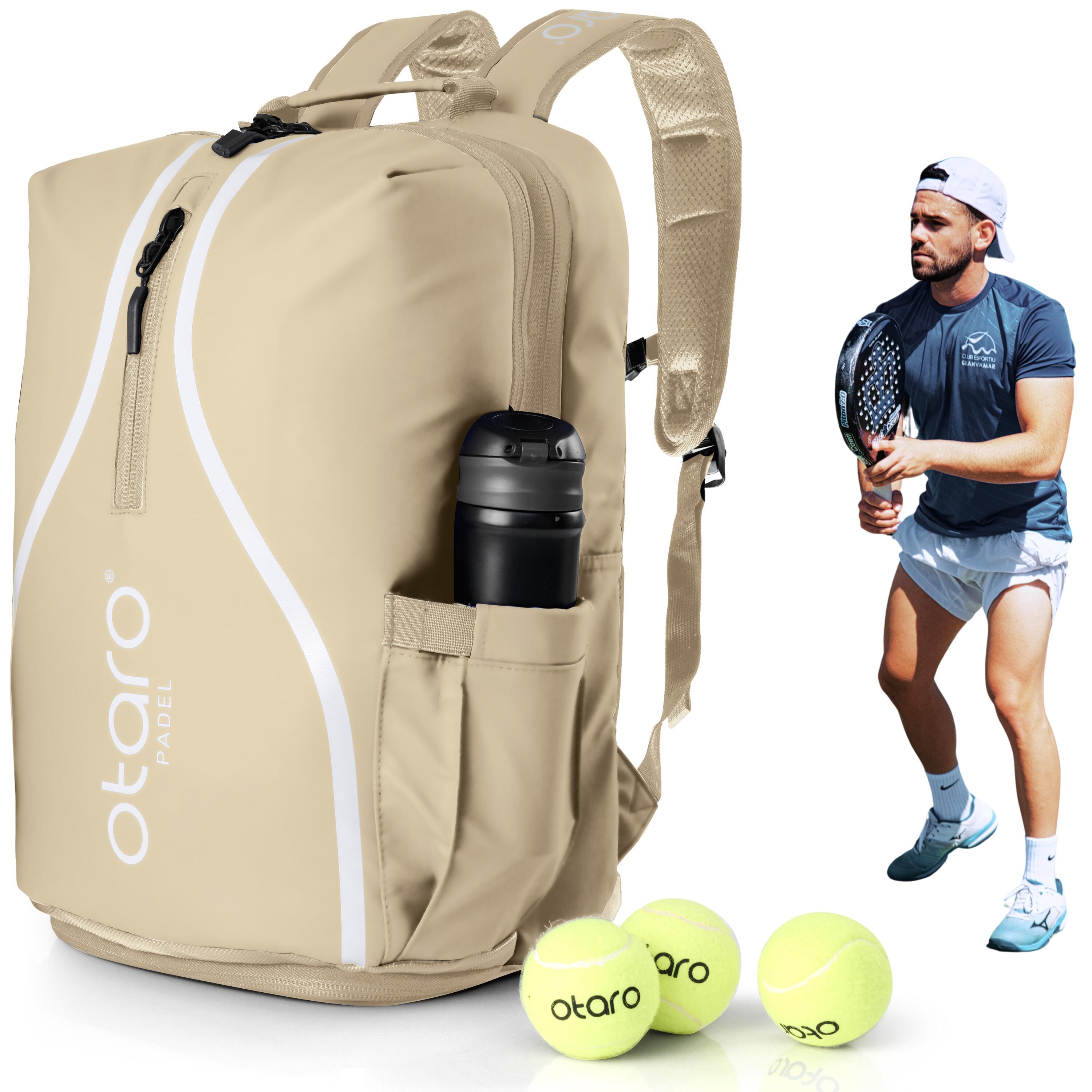 Otaro - Sac De Padel Avec Compartiment À Chaussures Comme Sac À Dos De Padel 35l - Beige - Sac À Dos - Beige|blanc - 35 L - Decathlon