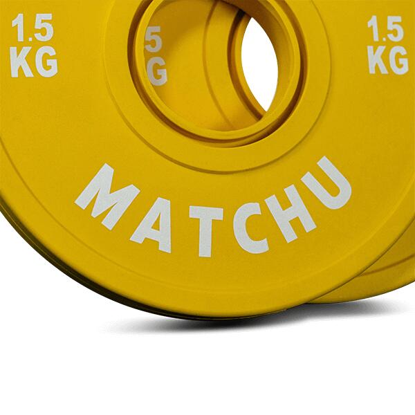 Mini Hantelscheiben 2er Set - 1,5 kg ø 50mm - Bumper Plates - Fractional Plates 3/5