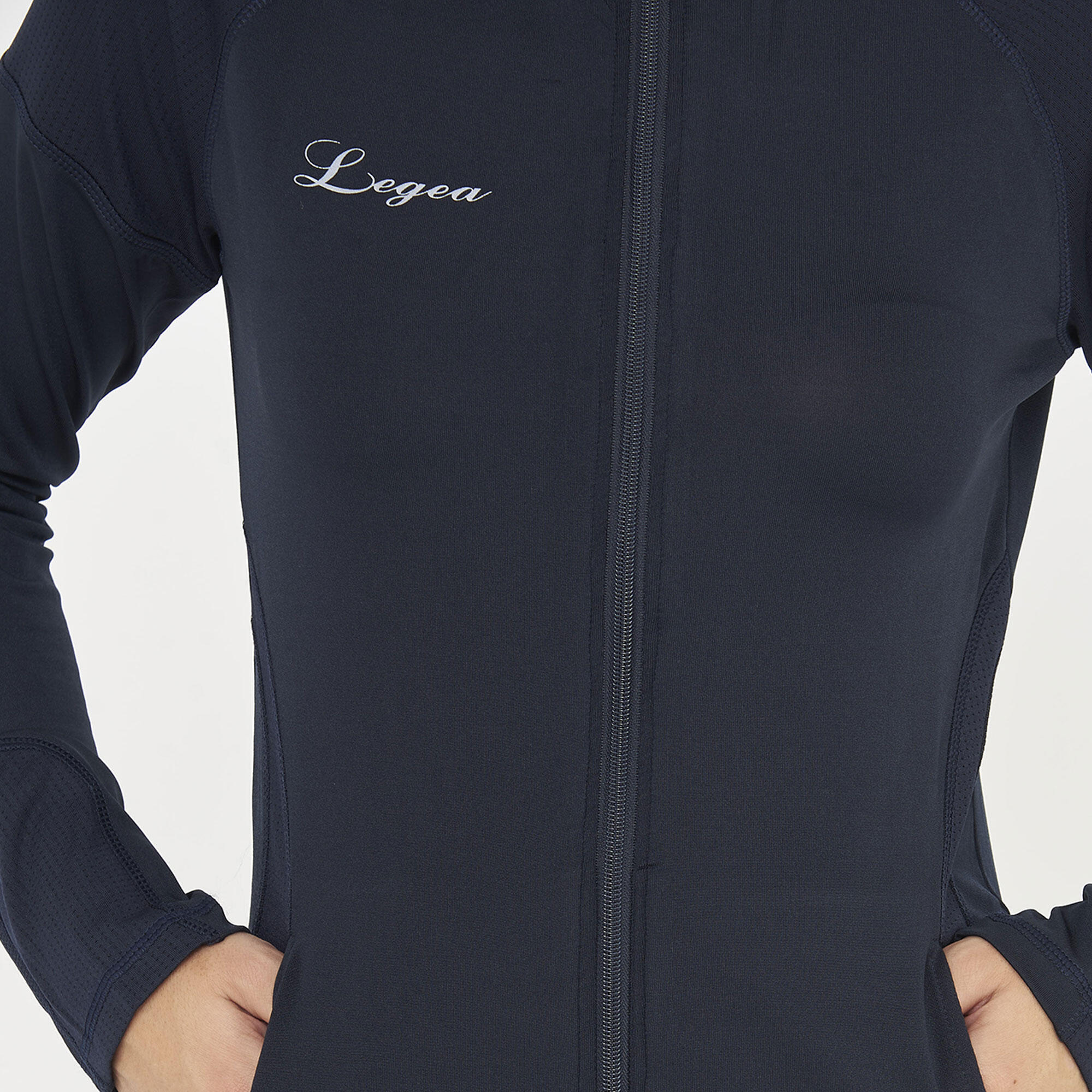 Jaqueta Esportiva Feminina Aleda Azul Com Zíper 3/7