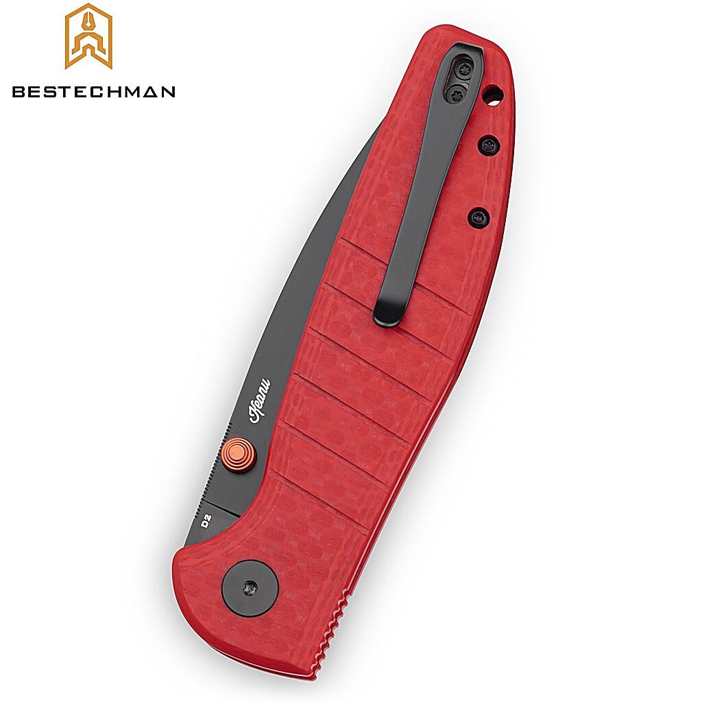 Bestechman Navalha Goodboy Vermelha G10 D2 PVD 4/4