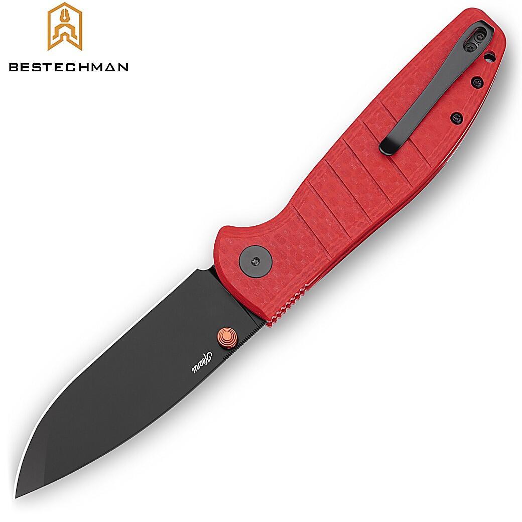 Bestechman Navalha Goodboy Vermelha G10 D2 PVD 2/4
