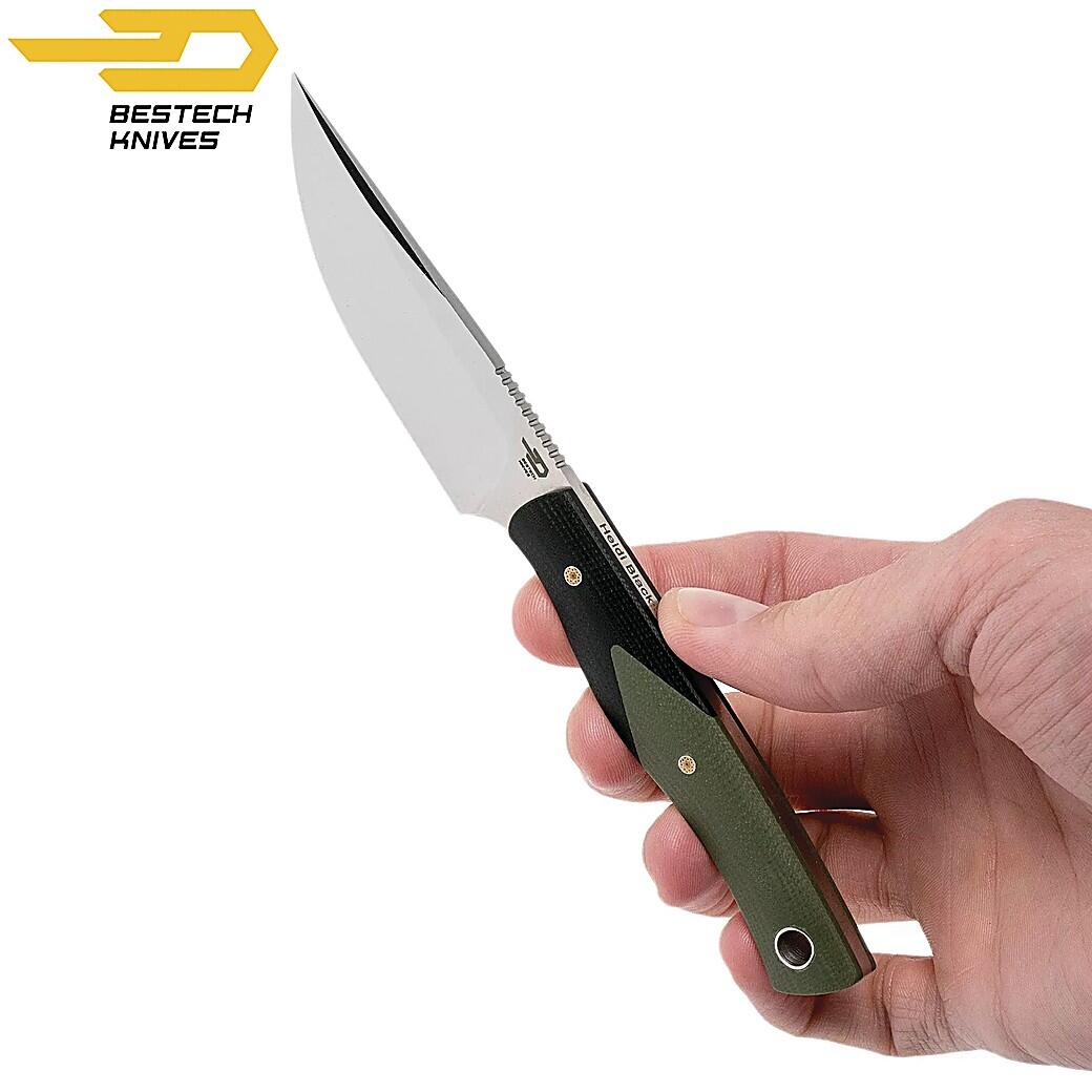 Bestech Heidi Blacksmith Zwart en Groen Zakmes G10 D2 3/7