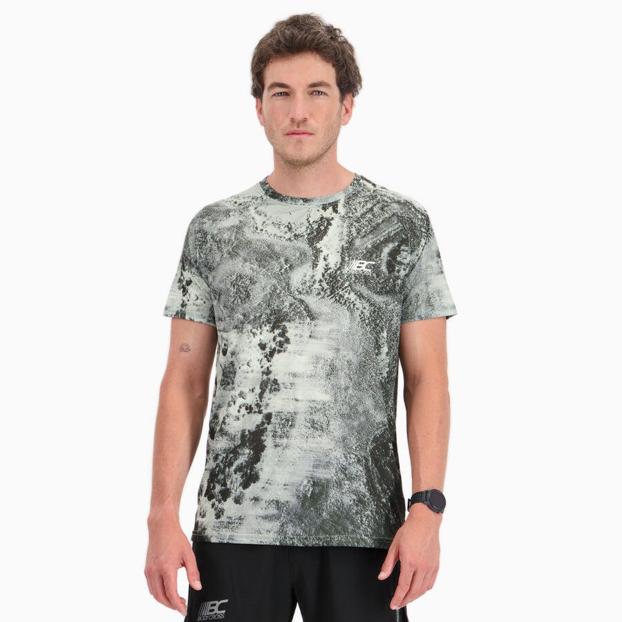 Bodycross - T-shirt Éco-recyclé Et Respirant Homme Running-trail Terrarun - T-shirt Manches Courtes - Vert - Decathlon