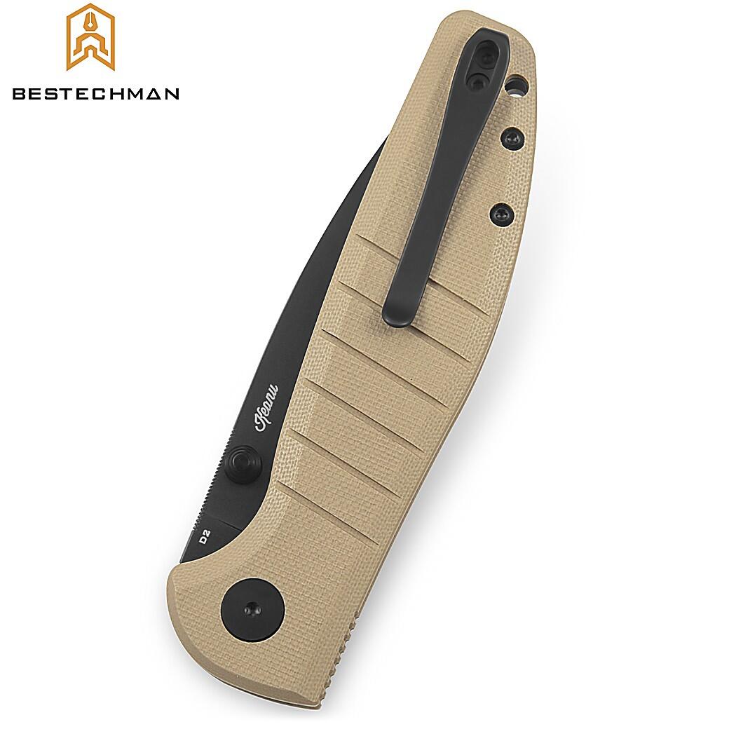 Bestechman Couteau de Poche Goodboy Kaki G10 D2 PVD 4/7