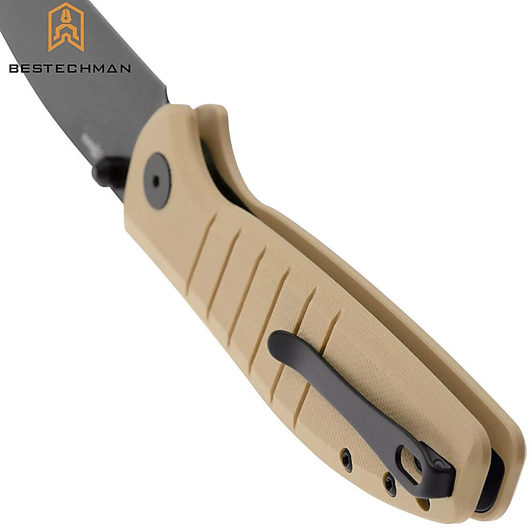 Bestechman Couteau de Poche Goodboy Kaki G10 D2 PVD 7/7