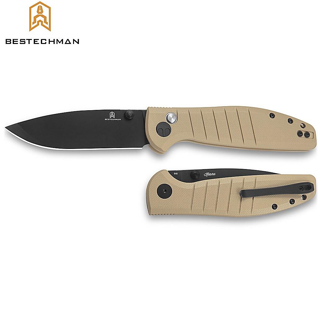 Bestechman Couteau de Poche Goodboy Kaki G10 D2 PVD 3/7