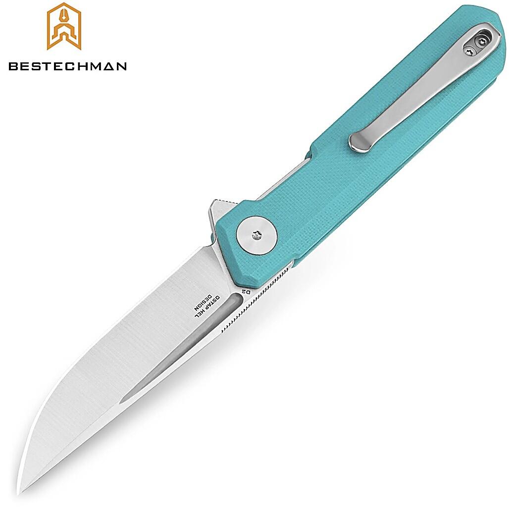 Bestechman Couteau de Poche Mini Dundee Bleu Tiffany G10 D2 2/7