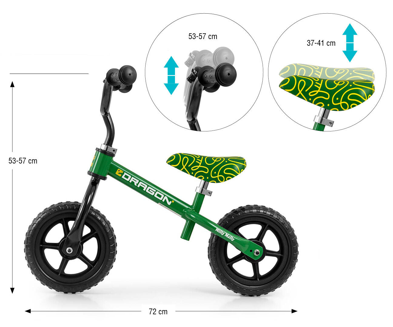 Milly Mally Dragon Green Loopfiets 5/5