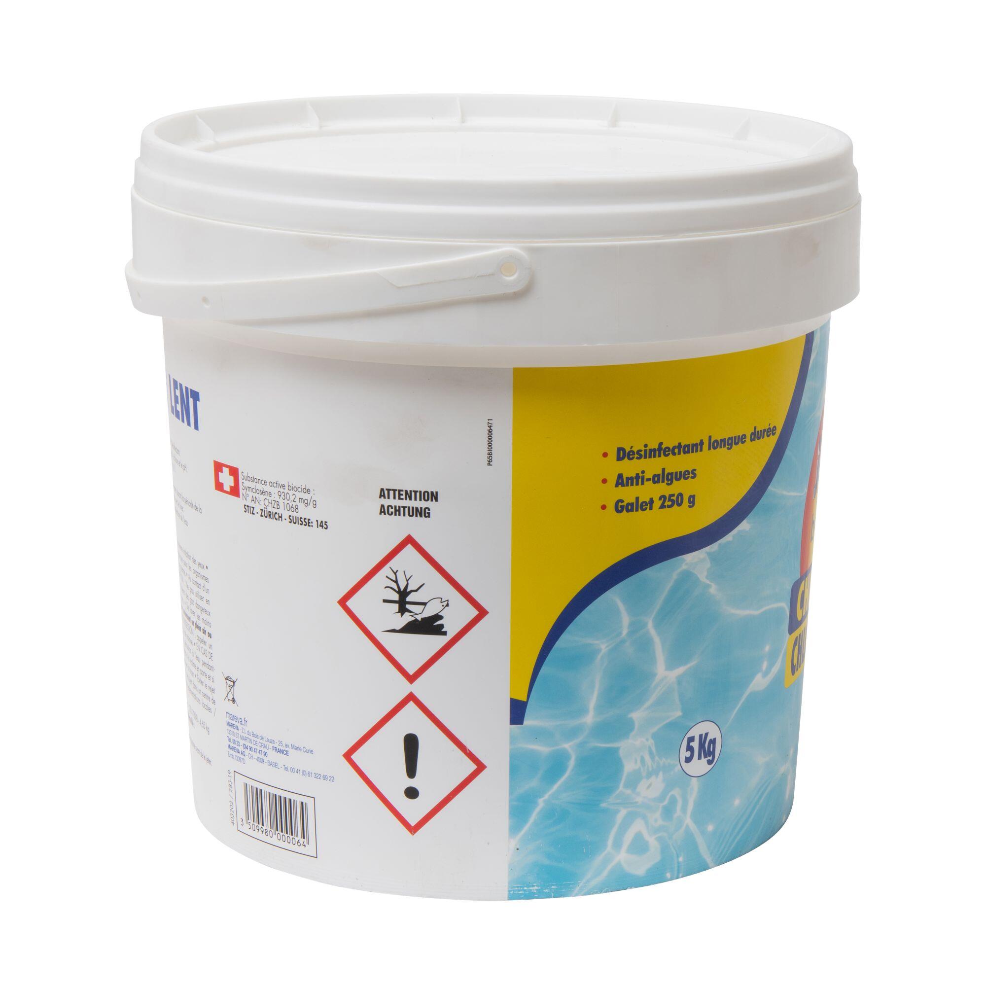 Chlore lent galets 250g en seau de 5 kg 4/5