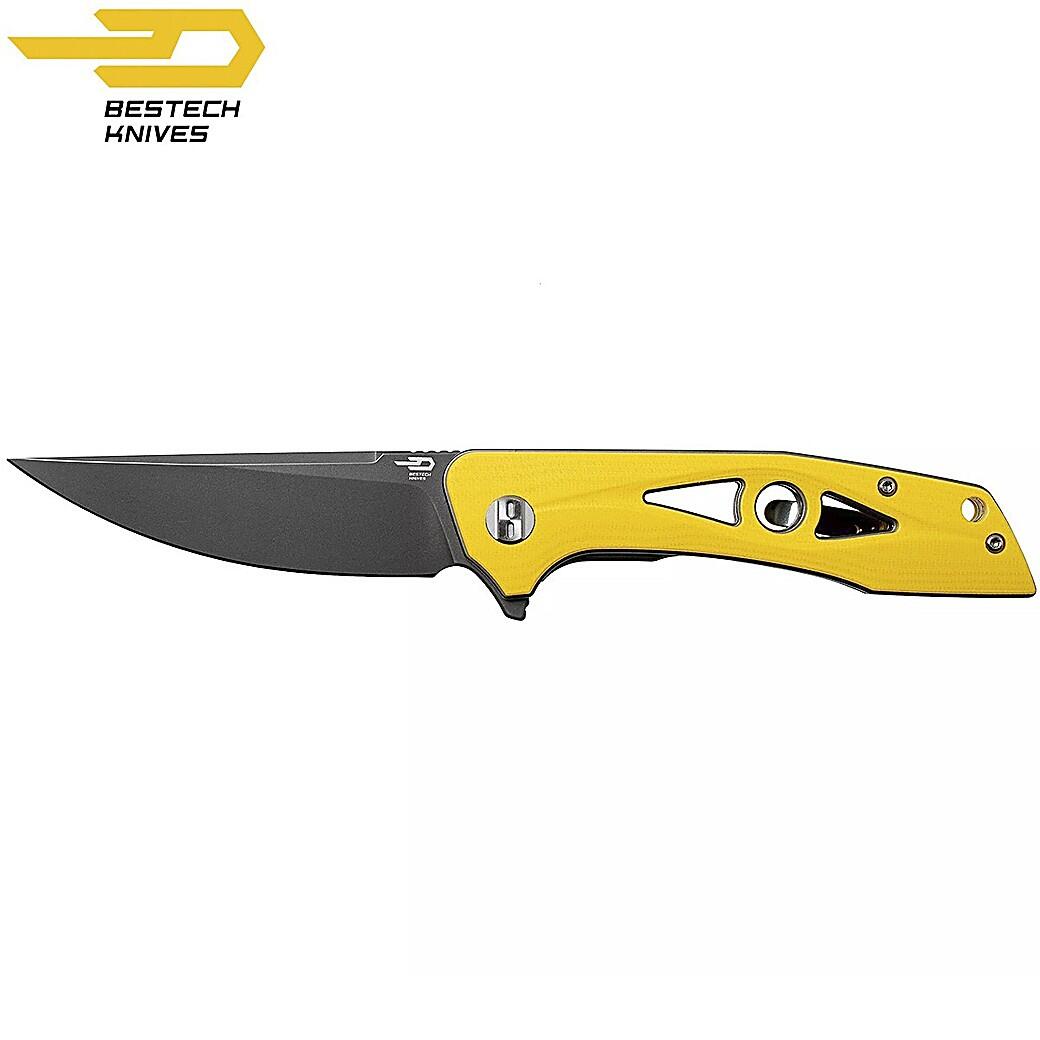 Bestech Couteau de Poche Eye of Ra Jaune G10 D2 4/7