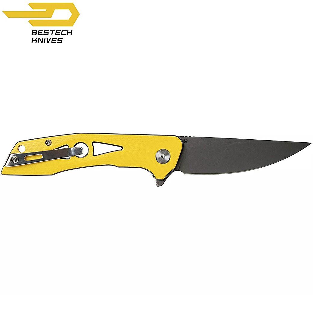 Bestech Couteau de Poche Eye of Ra Jaune G10 D2 5/7